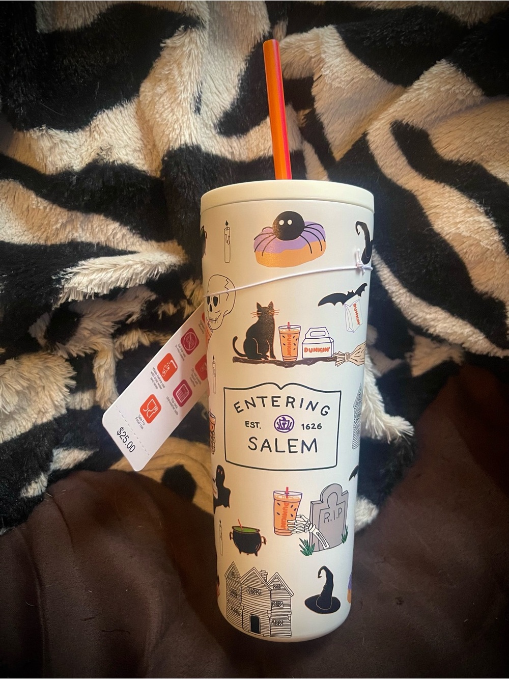 Dunkin Entering Salem Metal Insulated Tumbler Halloween 2026 New Release BNWT